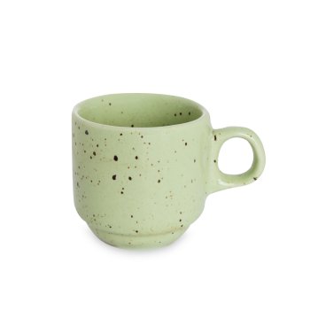 Xícara Empilhavel de Porcelana 90 ml Verde Paçoca