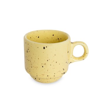 Xícara Empilhavel de Porcelana 90 ml Amarelo Paçoca