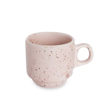 Xícara Empilhavel de Porcelana 90 ml Rosa Paçoca