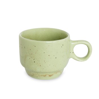 Xícara Empilhavel de Porcelana 150 ml Verde Paçoca
