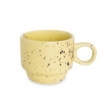 Xícara Empilhavel de Porcelana 150 ml Amarelo Paçoca
