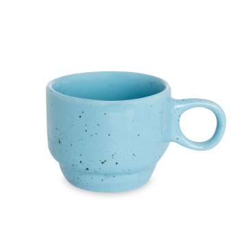 Xícara Empilhavel de Porcelana 150 ml Azul Paçoca