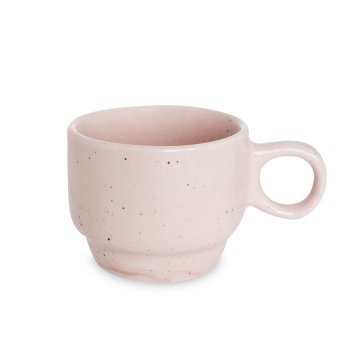 Xícara Empilhavel de Porcelana 150 ml Rosa Paçoca